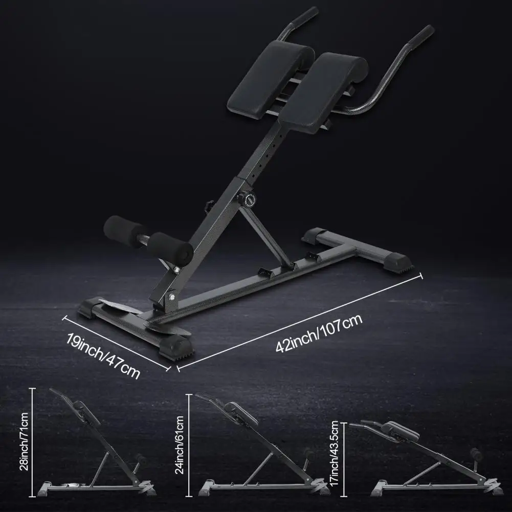 1Pc Back Extension Bench Waist Extension Workout Hyperextension Roman Chair Iron Buttocks Machine Sit Up Gym Bench for Men Women