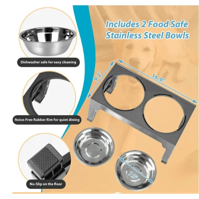 Elevated Non-Slip Dog Bowl Feeder 6
