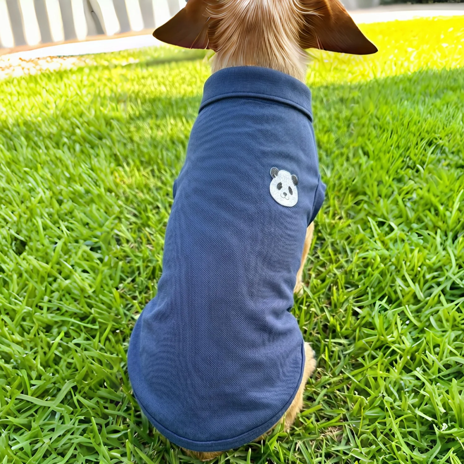 Maglietta Polo per Cani con Ricamo Panda, Morbida e Traspirante, Senza Maniche, Abbigliamento per Cani, Outfit per Passeggiate Quotidiane per Tutte le Razze Piccole e Medie - immagine 4