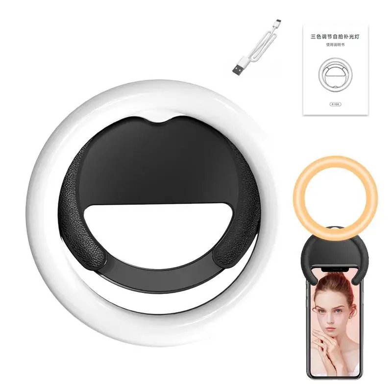 Portatile Mini Selfie Ring Light Phone Ring Light Usb Ricaricabile Clip Su Telefono Cellulare Fill Lamp Ring Cellulare Selfie Light