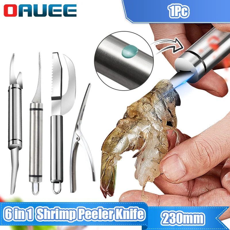 Shrimp Peeler 6 in 1 304 Stainless Steel Multifunction Tool