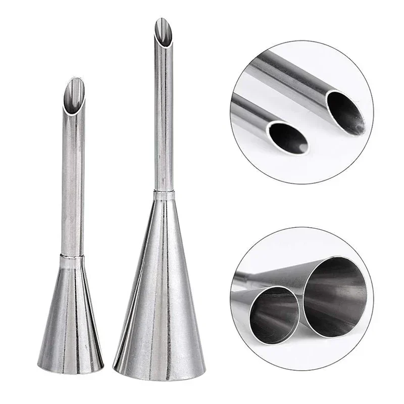 Stainless Steel Puff Cream Nozzles 1/3Pcs Cake Icing Piping Tip DIY Donut Pastry Syringe Cupcake Desserts Baking Accessories cake decorating tip set,cake icing nozzles,baking nozzle set,cake decorating nozzle set