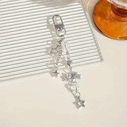 Fashion Love Pink Bead Bow Lanyard with Star Pendant Keychain - Other (White Key Ring)