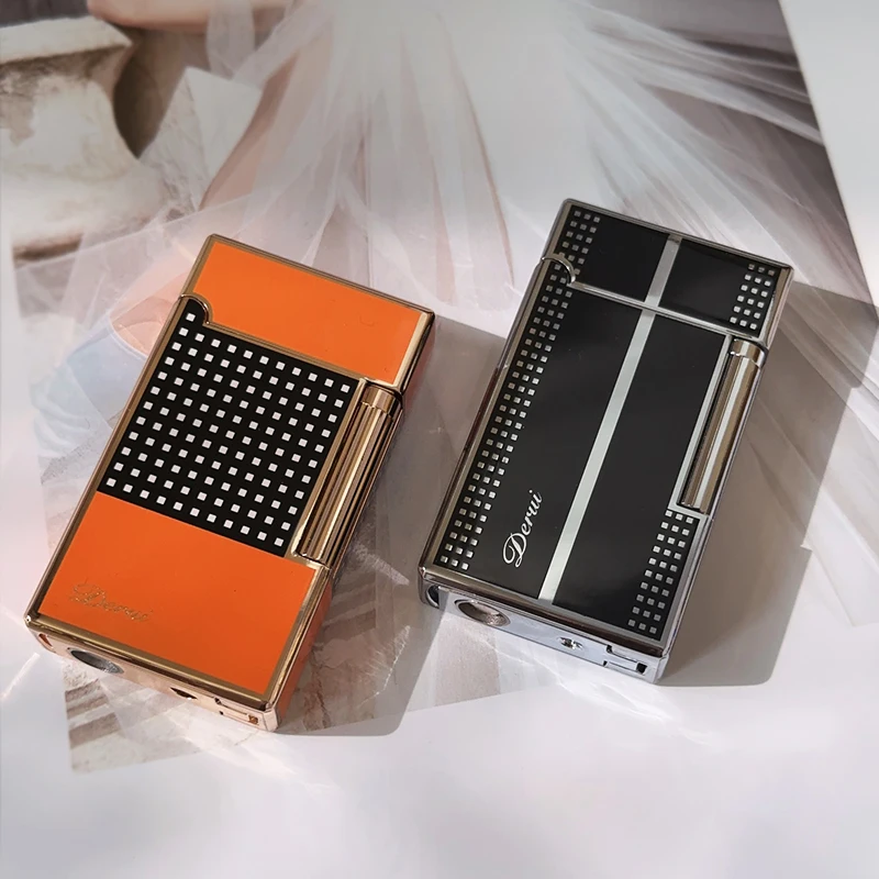Description Picture 5 of item2024 Hot Selling Butane Gas Lighter Metal Windproof Bright Tone Compact Jet Engraved Men's Lighter Gift with Gift Box