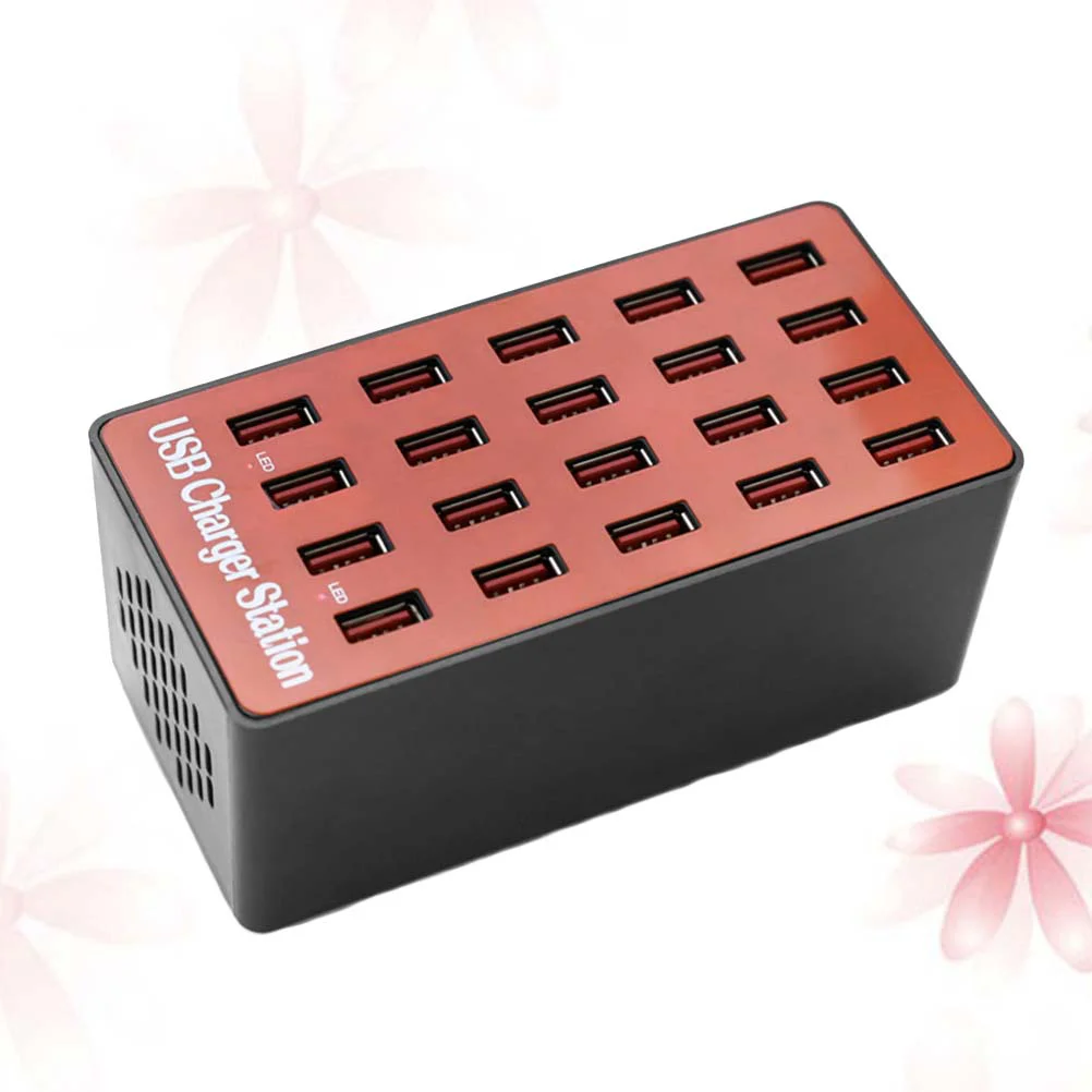 

Smart 20 USB Ports 16A Desktop Station with AU Plug (Red)