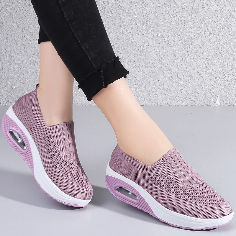 Women Sneakers, Vulcanized Breathable Platform Shoes for Walking, Running