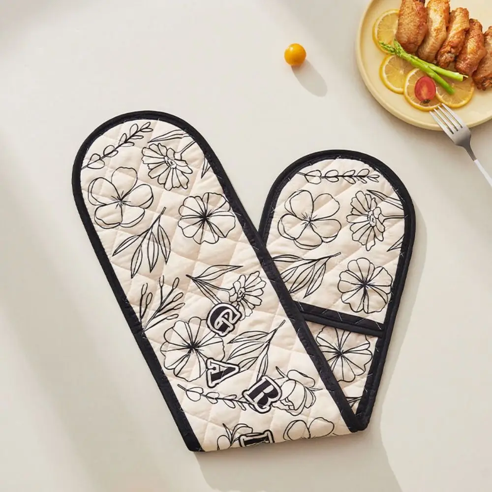 Thickened Microwave Conjoined Gloves 1pc Anti-scald Kitchen Tools Heat Resistance Oven Mitts Portable Baking Accessories