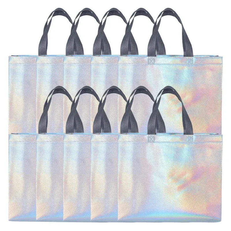 10/20PCS Non Woven Tote Bag Reusable Shopping Gift Bag for Women Clothing Fashion Store Eco Friendly Handbag Carry Bag