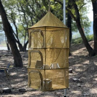 Outdoor Folding Drying Net Multi-functional Storage Basket Fruit Vegetable Herb Fish Hanging Mesh Camping Tableware Drying Rack 2