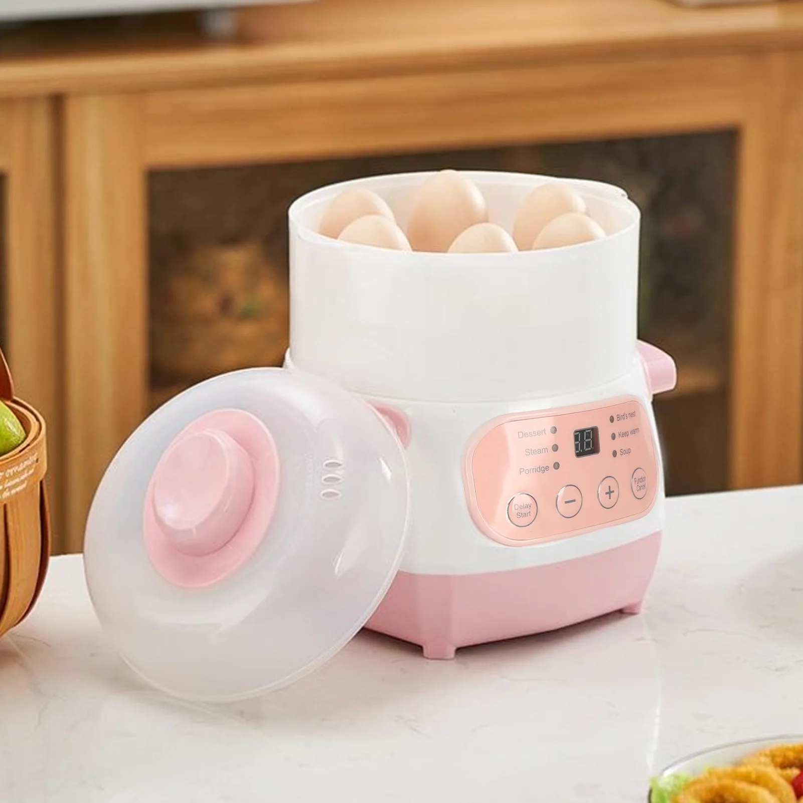 1L Electric Stew Pot Appointment Timing Smart Prevent Dry Burning Cooker Ceramic Soup Pot for Home Kitchen Electric Slow Cooker