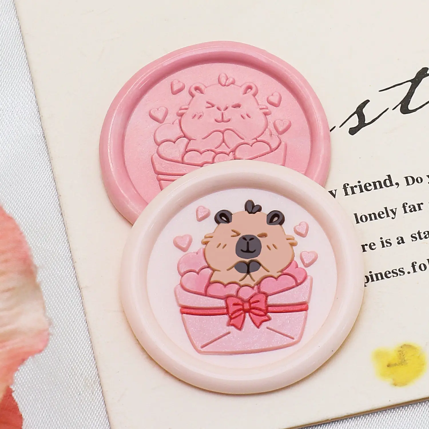 왁스 실링 스탬프 헤드 카피바라 시리즈 황동 각인 귀여운 DIY 저널 스크랩북킹 공예 봉투 초대장 장