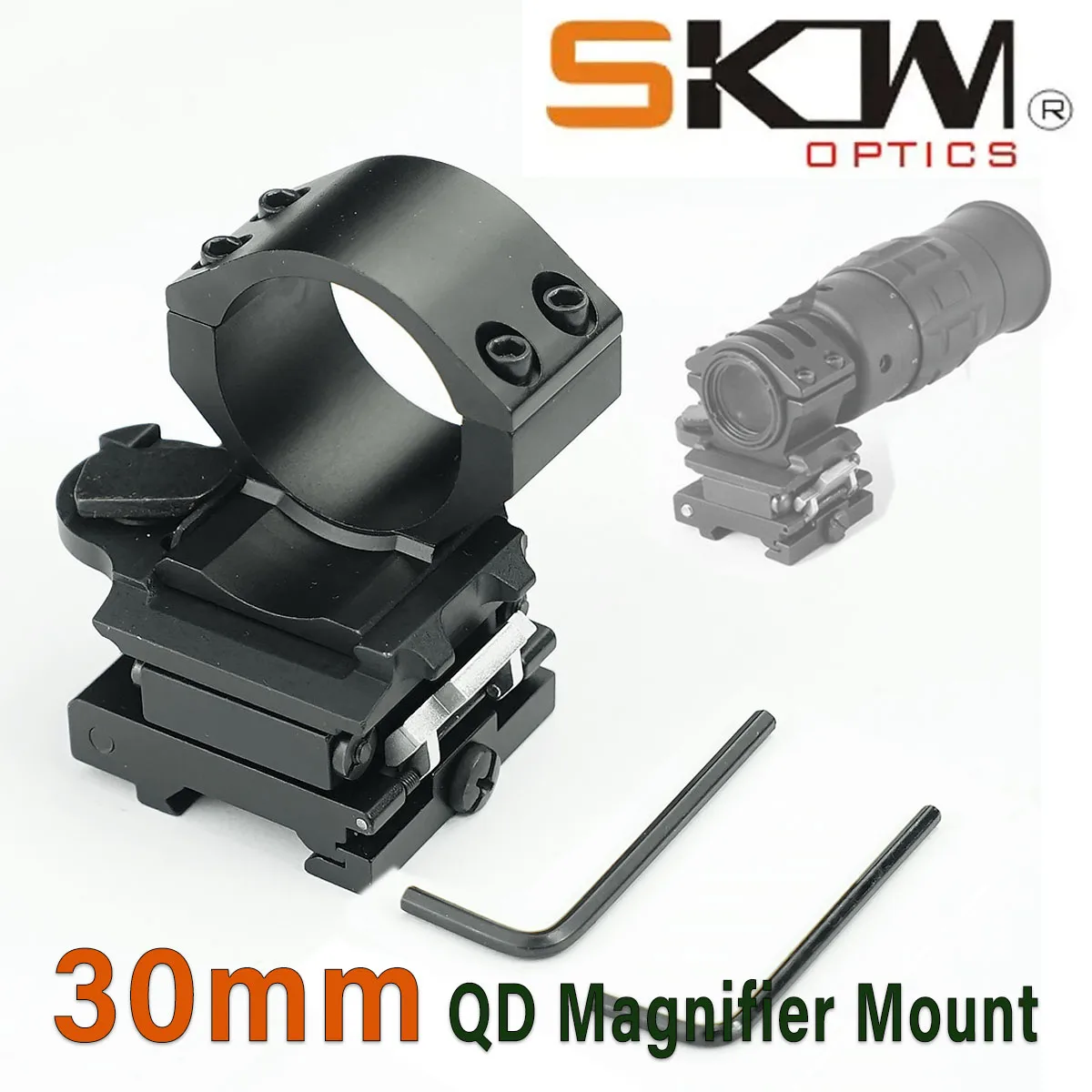 SKWoptics-Magnifying Monocular Flipping Mount, Holographic Red Dot Dot, 30mm,