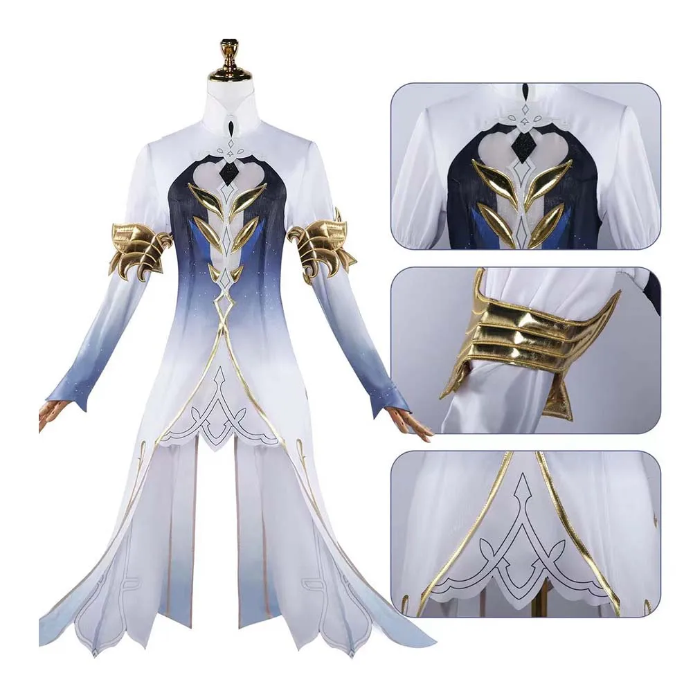

Genshin Impact Furina Cosplay Costume Girls Women Disguise Halloween Carnival Suit