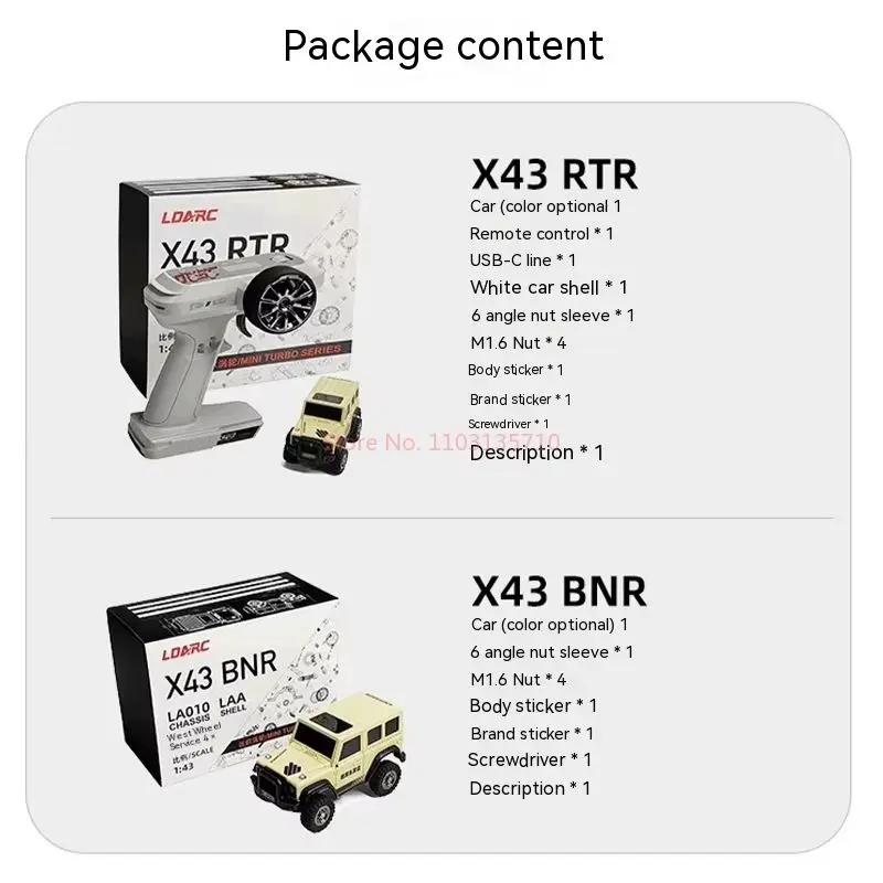 Ldarc Radian X43 1/43 Mini Rc Remote Control Simulation Off Road Climbing Vehicle Four Wheel Drive Model Car Desktop Toy 5