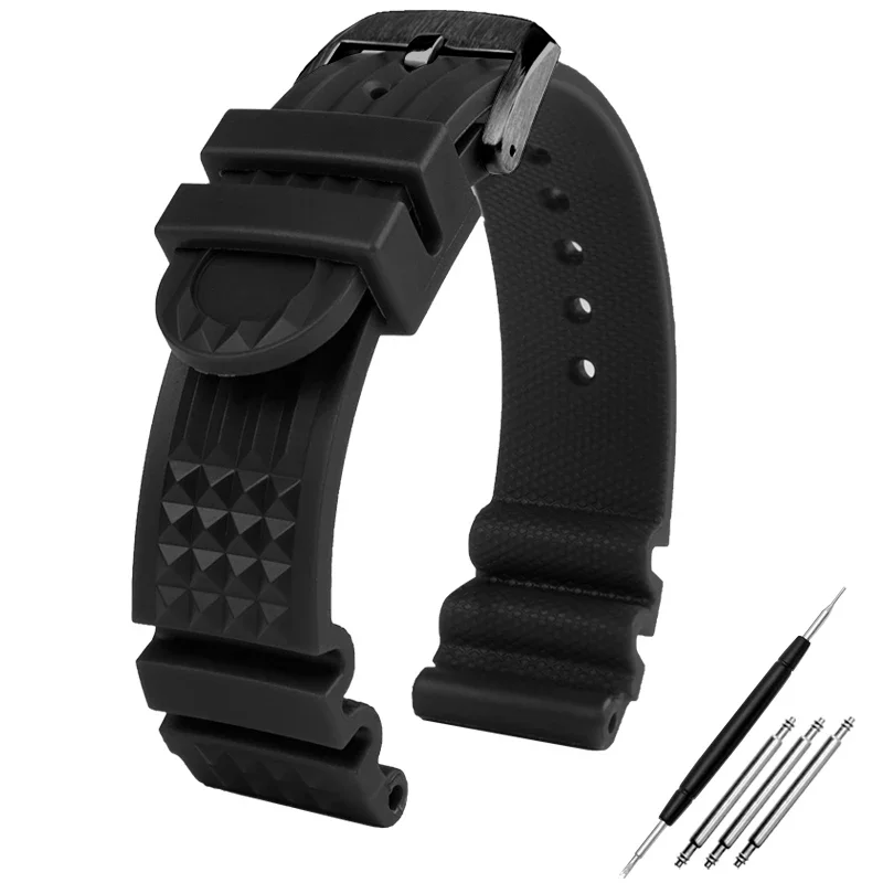 High Quality Waterproof Tropic Fluorine Rubber Strap 20mm 22mm Quick Release Spring Bar Watch Band For Men's Seiko Diving Watch