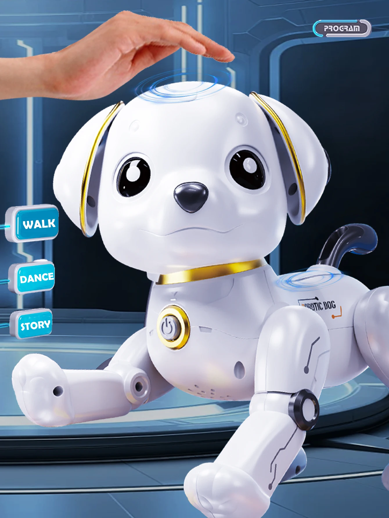 Robot Dog Toys, Remote Control Electric Pets Touchable Induction for Singing Dancing and Handstand Excluding Regular Batteries