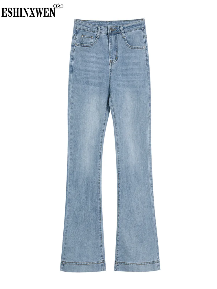 

Eshin Deim Blue High Waist Wide Leg Pants For Women 2023 Autumn Fashion Female New Elelgant Y2k Clothing TH5163