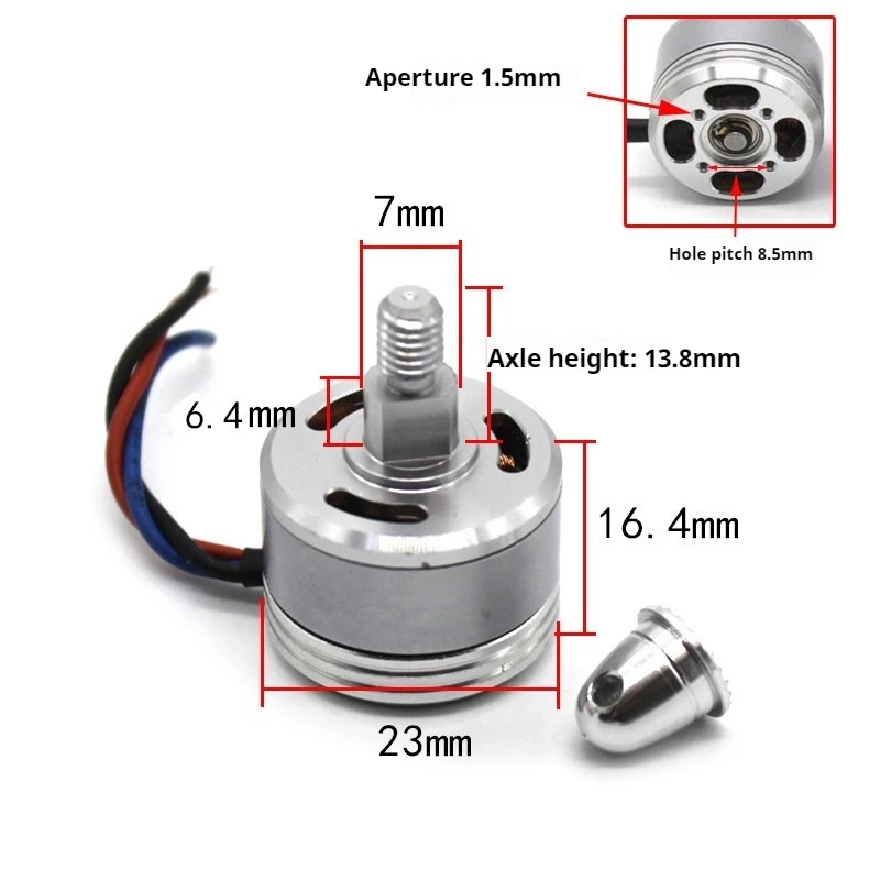 Moteur Brushless 23mm 7mm Arbre Inversé pour Drone RC Quadricoptère