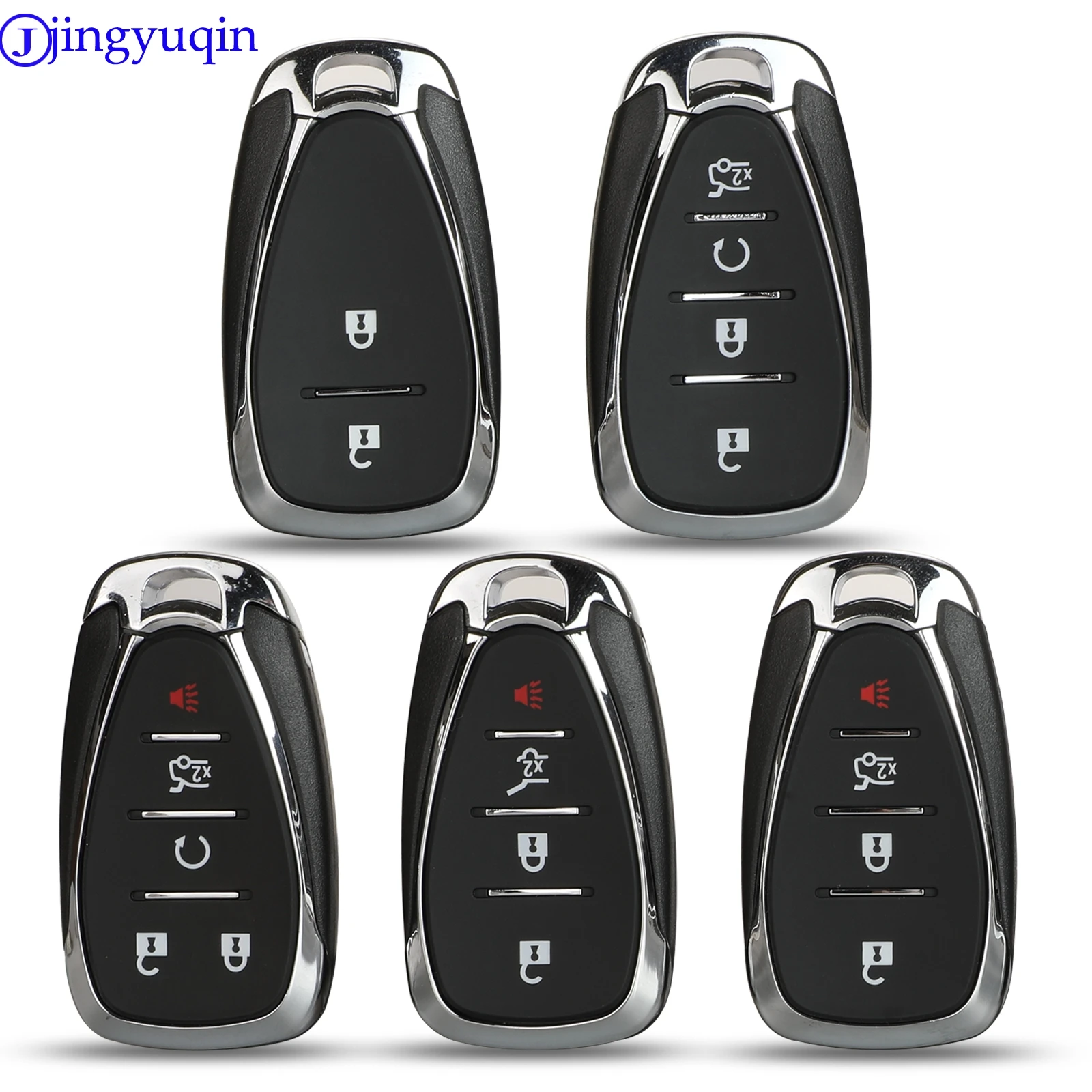 

jingyuqin 200pcs 2/4/5 Buttons Remote Car Key Shell For Chevrolet Camaro Equinox Cruze Malibu Spark HYQ4EA Smart Key