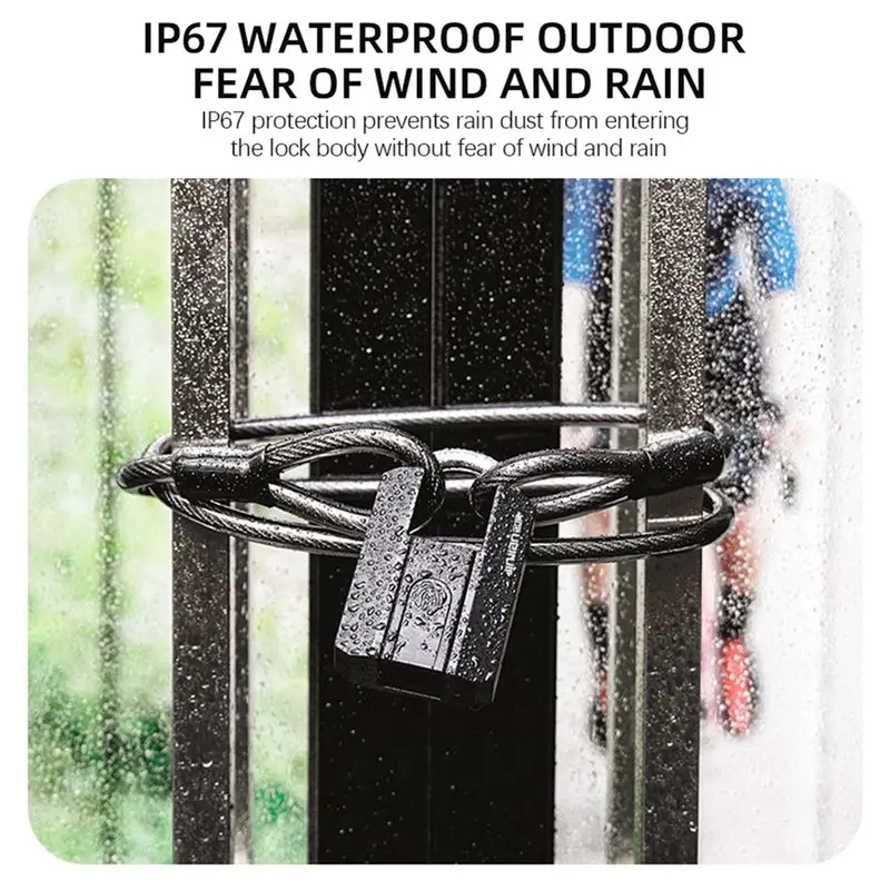 AA84 2X 지문 잠금 장치(키 백업 포함) USB 충전식 키/BT Ttlock APP/지문 잠금 해제 스마트 키리스 IP67