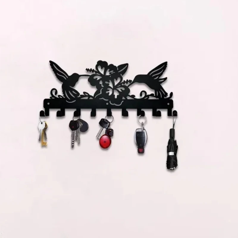

Bird And Flowers Metal Wall Hanging Storage Rack for Keys, Hats, Wall Mount Hooks Wall hanging Towel Rack Coat rack