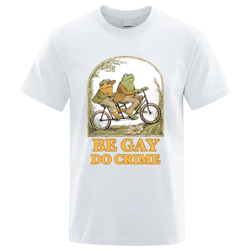 

Frog And Toad-Be Gay Do Crime Short sleeve t shirt Cotton O-Neck Male Harajuku Anime Tshirts Retro Unisex Tops clothes gift