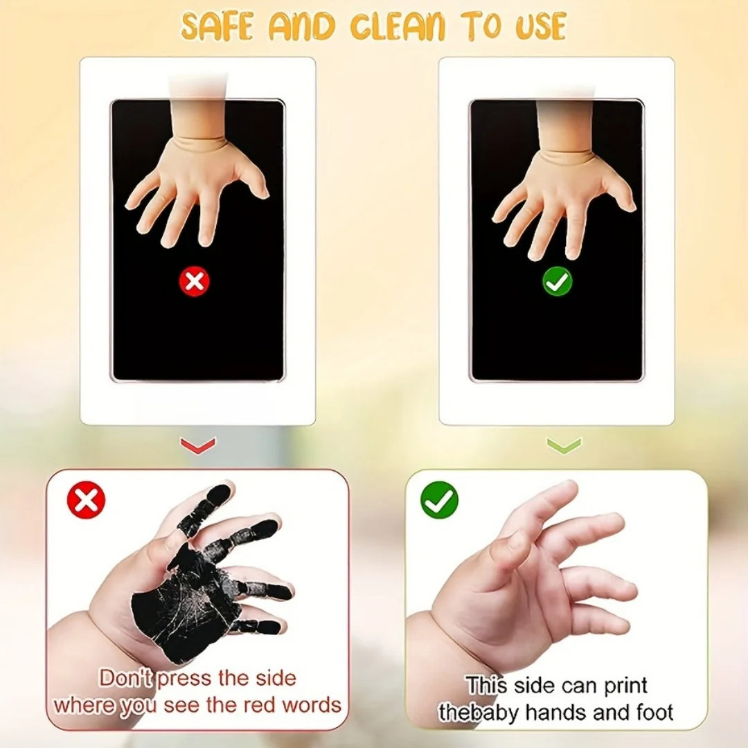 Pet Paw Print Kit With 1 Ink Pad 2 Imprint Cards Safe Non toxic Printing Baby Footprint