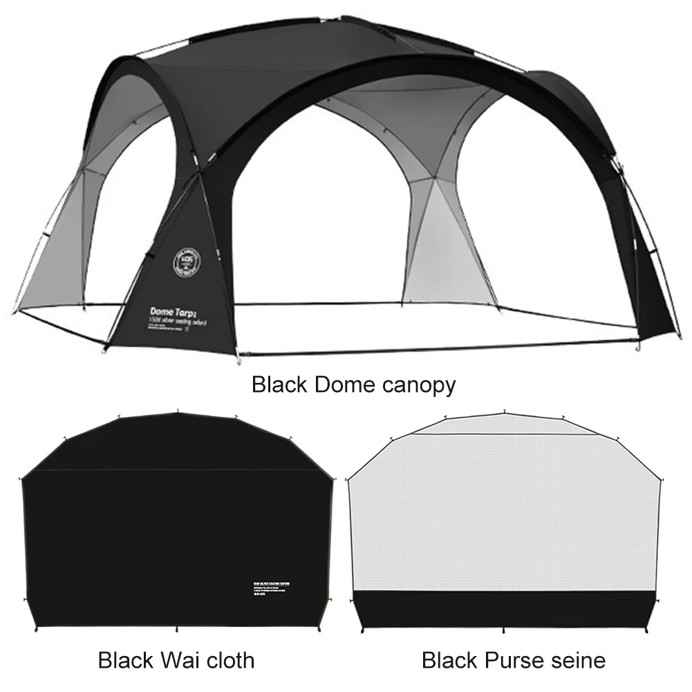Description Picture 6 of itemOutdoor Silver Coated Canopy Rainproof And Sunscreen Self-driving PU3000MM Waterproof BBQ Sun Shelter Camping Sunshade Tent Dome