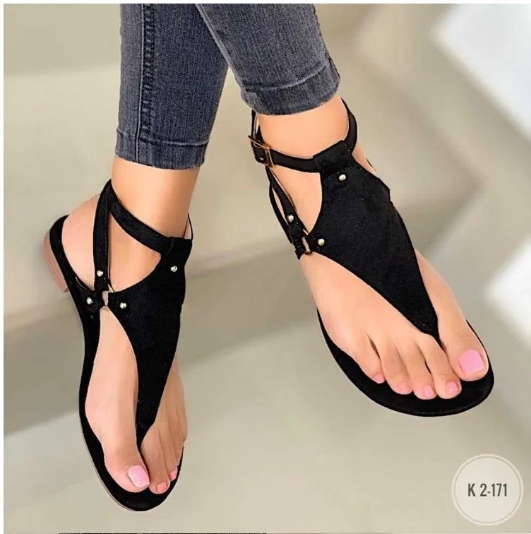 

2023 Women Sandals Summer Outdoor Beach Flip-flop Sandals Solid Fashion Gladiator Sandals Women Flats Casual Ladies Shoes