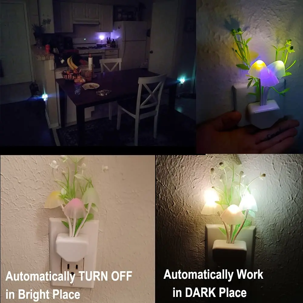 LED Sensor Night Light Mushroom Silicone Nightlights for Adults Kids US/EU Plug 110V/220V 1PC led night light night light led night lamp