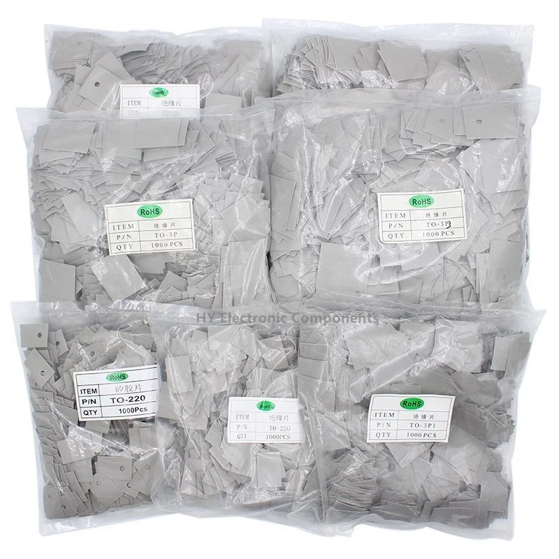 1000PCS TO-220 247 TO-3P transistor insulation gasket heat conduction silicone heat sink silicone thermal insulation sheet