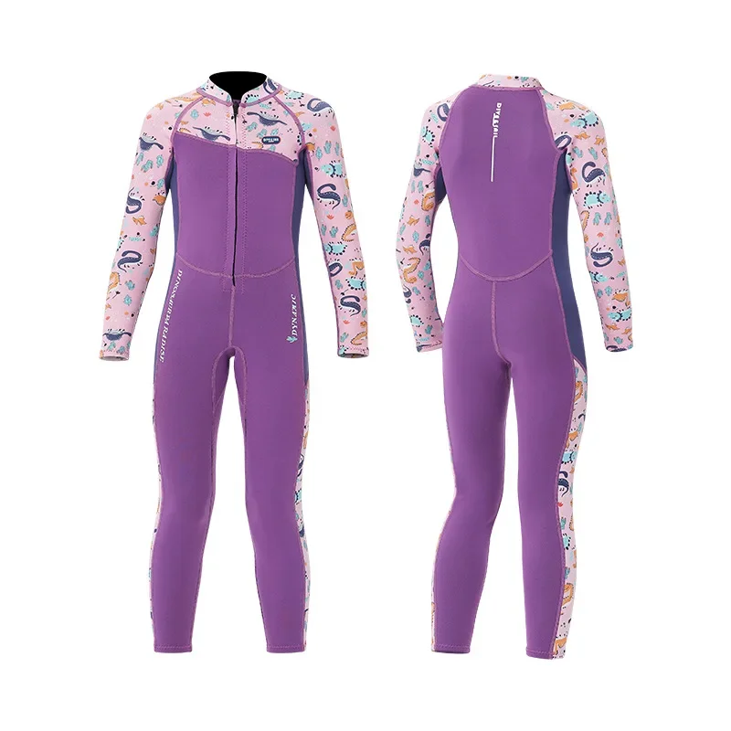 2.5MM Neoprene Wetsuits Kids Swimwears Long/Short Sleeves One-piece Warm Korean Swimsuit for Snorkeling Surfing Cold-proof