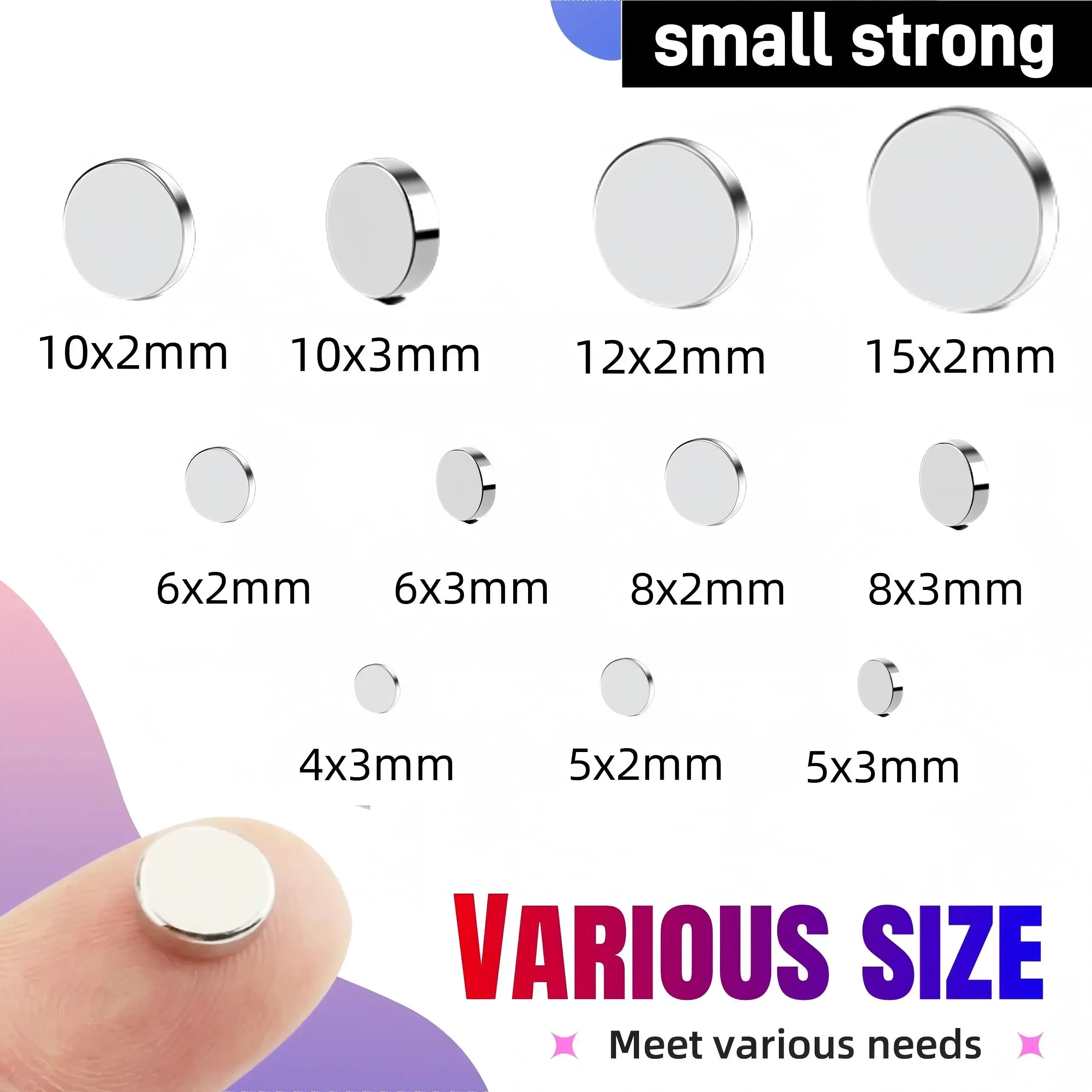 Ultra-Strong Round Magnets for Fridge, DIY, Science Projects, and Crafts