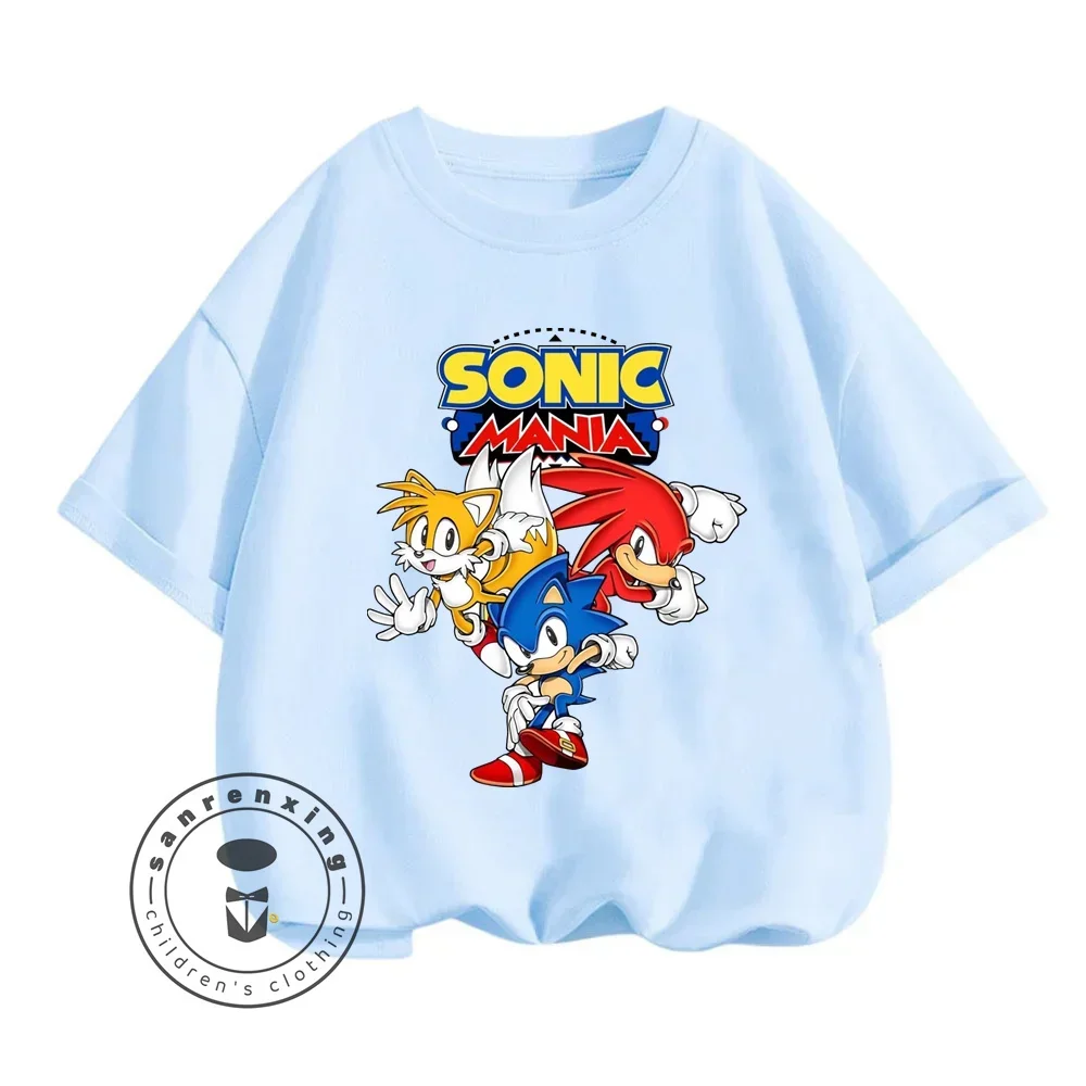 Sonic The Hedgehog Boys Girls Summer Tees A Great Choice for Casual Wear Lightweight Comfortable For Every Day Easy-Going Comfy 4