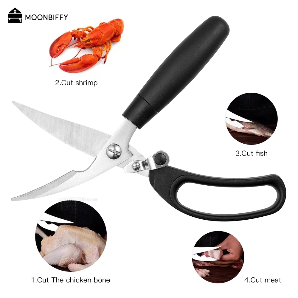 1pc Powerful Kitchen Scissors,Chicken Bone Scissors,Meat Cutting Scissors,Multifunction  Duck Fish Shears