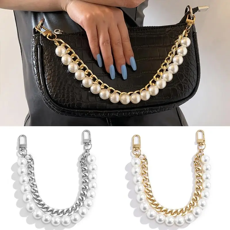 Handbag Chain Aluminum Chain Bag Chain Bag Accessories Imitation Pearl Strap Simplicity Retro Temperament Detachable Replaceable handbag chain aluminum chain bag chain bag accessories imitation pearl strap simplicity retro temperament detachable replaceable