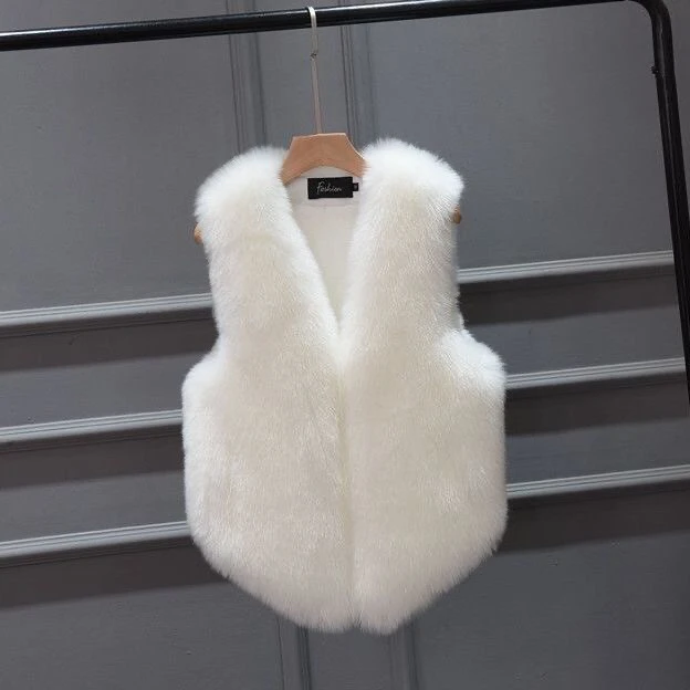 hooded puffer jacket Autumn and Winter 2021 New Imitation Fur Vest Plush Rex Rabbit Hair Short Fashion Waistcoat Women and Girls Leisure Gray long puffa coat Coats & Jackets