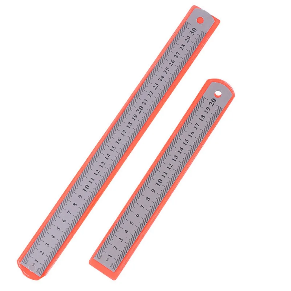 편지지 학교 사무 용품에 대 한 2pcs 15/20/30cm 스테인레스 스틸 눈금자 직선 눈금자 도매 측정