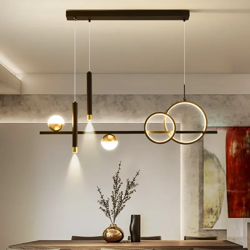 Modern Minimalist Led Pendant Lights with Spot Lamps for Kitchen Table Dining Room Office Chandeliers Lighting Luster Fixture