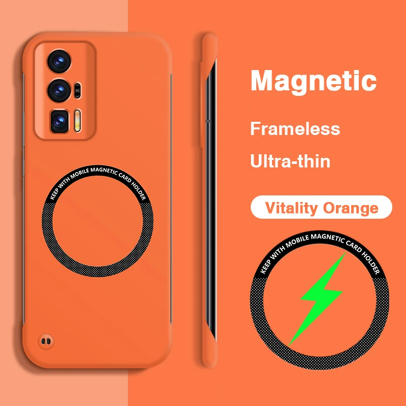 Camera Protection Tough Case with Magnetic Wireless Charging - Frameless Thin Hard Back Cover