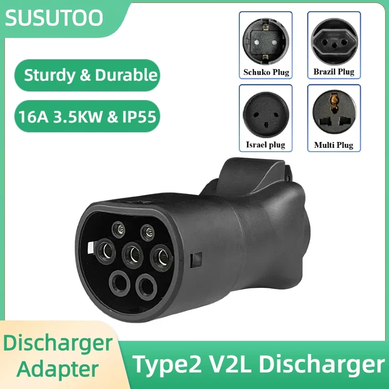 Type2 ICE62196 V2L Adapter Vehicle to Load Discharger Fit for MG BYD 16A 3.5KW V2L for MG4 MG5 BYD DOLPHIN Seal SEALION EV Disch
