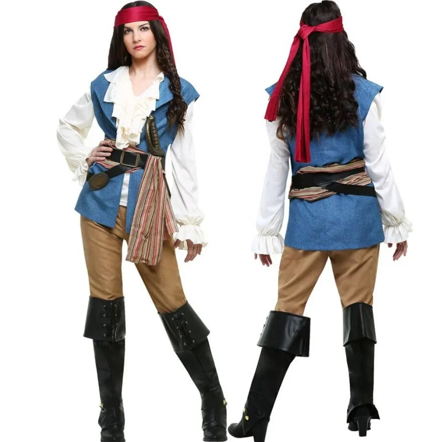

Adult Woman Pirate Costumes Halloween Pirates Fancy Dress Ladies Role Play Cosplay Clothing party Carnival Costume