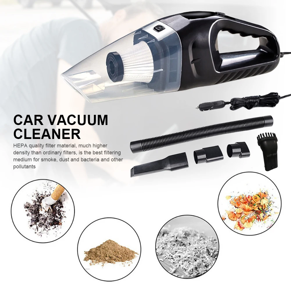 Vacuum Cleaner Handheld Vacuum Cleaner Portable Vacuum Cleaner Car Hoover Strong Suction Small Air Duster Dry Wet Dual Use Dust Cleaner with 5M Cable Powerful Hoover for Vehicle Home Cleaning