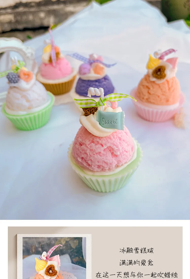 Description Picture 2 of itemCup Cake Silicone Mold 3D Candle Ice Cream Scented Soap Cone Muffin Birthday Gift Bedroom Diffused Stone Summer Wedding Decor