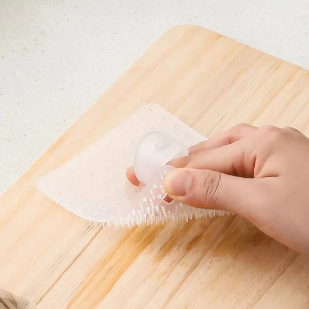 Kitchen Cleaning Tools Silicone Dish Scrubber Crevice Brush Household Fruit And Vegetable Cleaning Brush Accessories