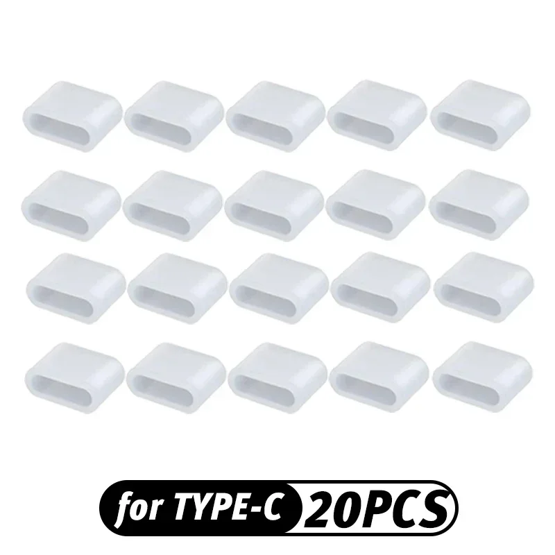 Clear Type-C USB Charging Port Dustproof Protector with Secure Rope Attachment