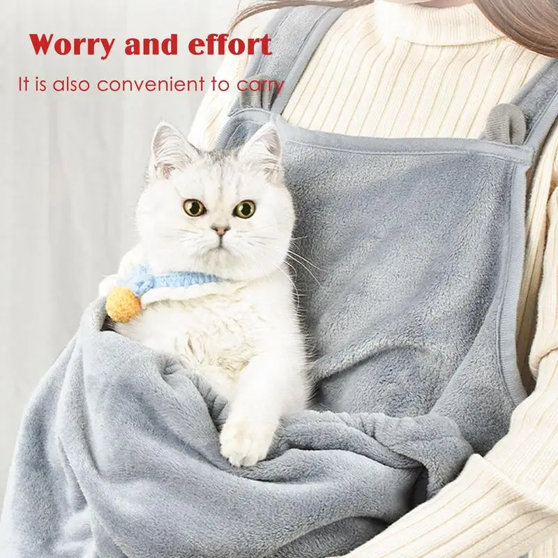 TAYSTE Katzen Tragetuch - Fleece Trageschürze Bis 7.5kg Freihändig