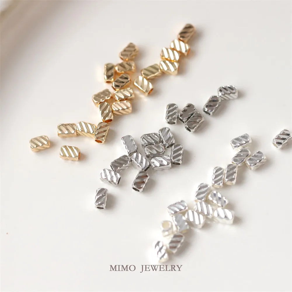 

14K Gold Plated Cube Beads,Jewelry And Accessories,Brass Metal Spacer Beads For Bracelet Necklace Making Supplies Wholesale