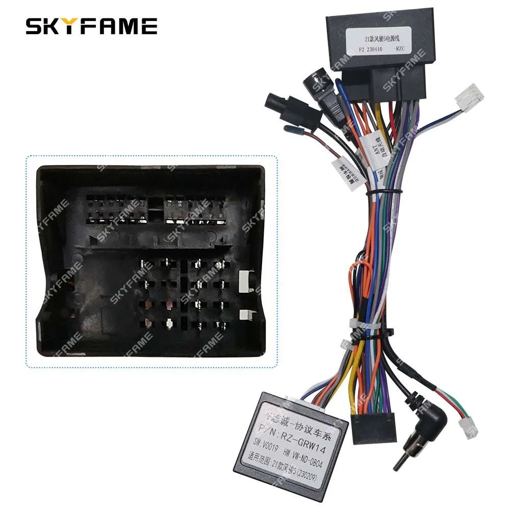 

16-контактный автомобильный адаптер жгут проводов SKYFAME, CAN-шина, декодирование, Android, радио, кабель питания для Great Wall Wingle Steed 5 RZ-GRW14