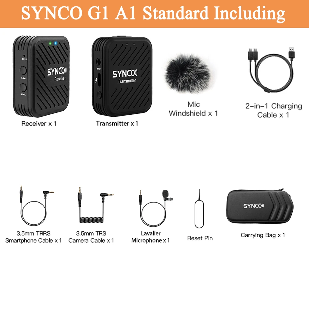 Synco-ワイヤレスラベリアマイク,g2a1,g2a2,スマートフォン用